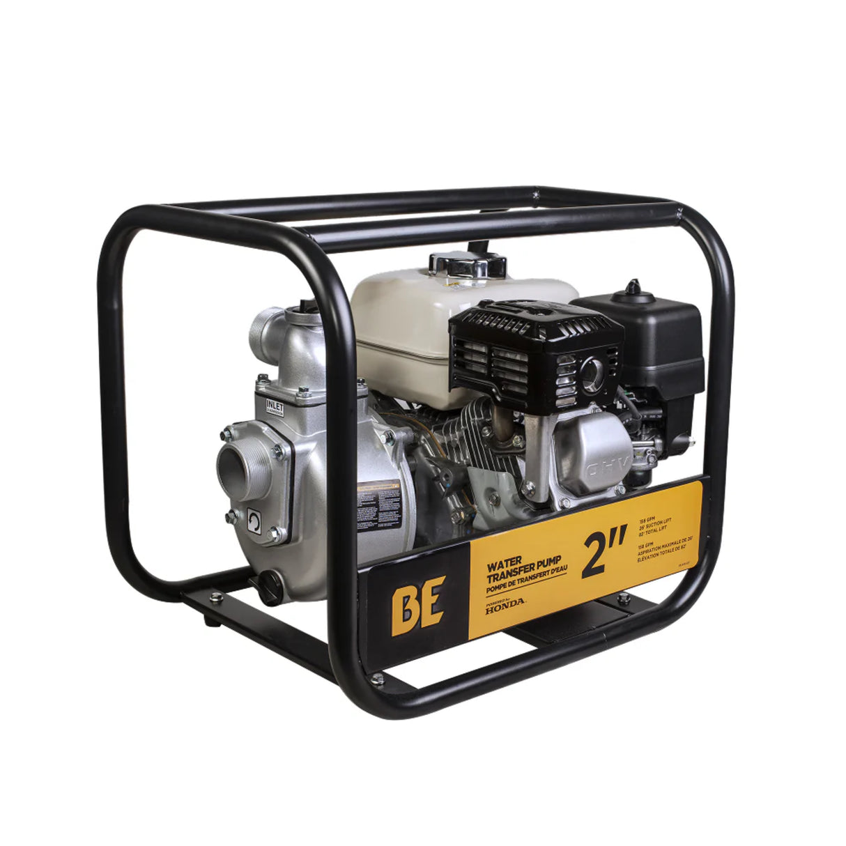 BE Power 2" Gas-Powered Water Transfer Pump with Honda GX200 Engine