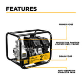 BE Power 2" Gas-Powered Water Transfer Pump with Kohler SH270 Engine