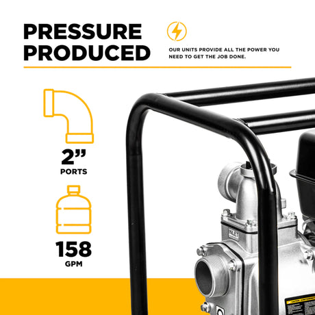 BE Power 2" Gas-Powered Water Transfer Pump with Kohler SH270 Engine