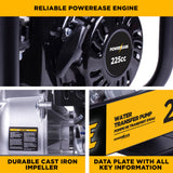BE Power 2" Gas-Powered Water Transfer Pump with Powerease 225 Engine