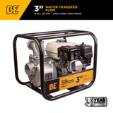 BE Power 3" Gas-Powered Water Transfer Pump with Honda GX200 Engine