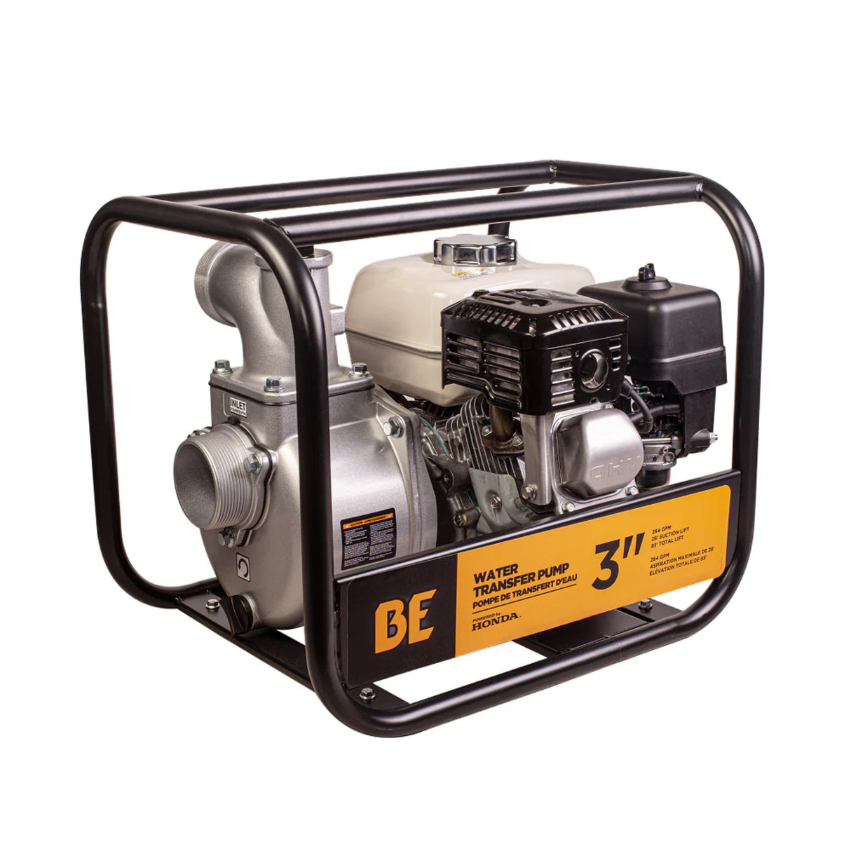 BE Power 3" Gas-Powered Water Transfer Pump with Honda GX200 Engine