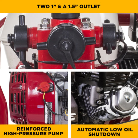 BE Power 1.5" Gas-Powered Firefighting Pump with Honda GX200 Engine