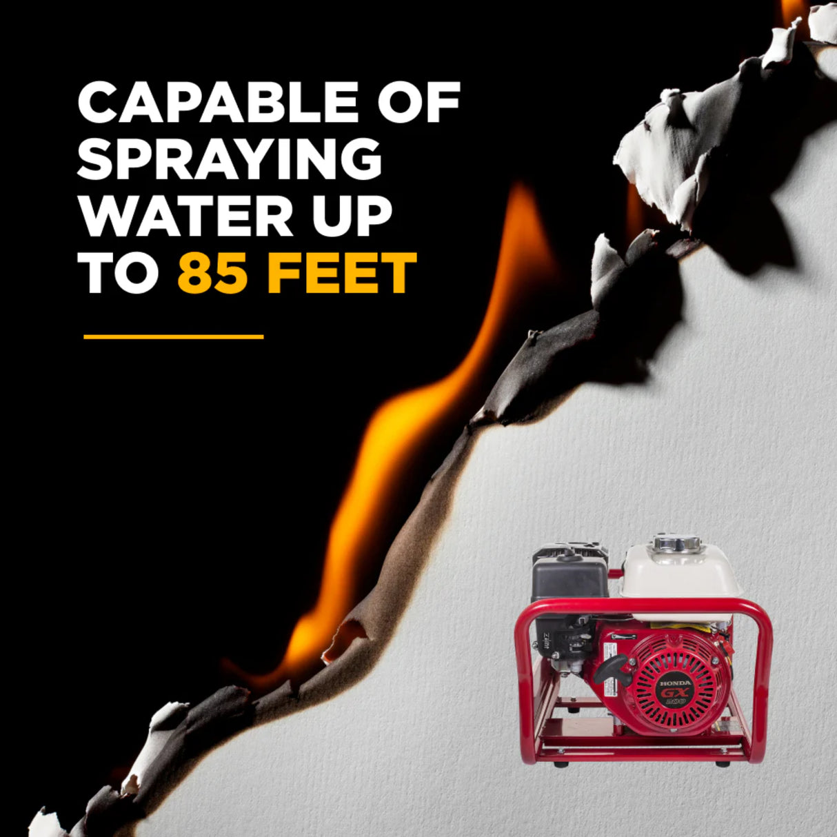 BE Power 1.5" Gas-Powered Firefighting Pump with Honda GX200 Engine