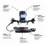 Makinex CG-2050 Handheld Concrete Grinder, 7" Disc, 110V/17A