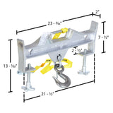 Vestil D-FORK / S-FORK Forklift Hoisting Hook — Fork-Mounted Crane Hook with Shackle & 48" Safety Restraint, 4,000–10,000 lb