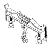 Vestil D-FORK / S-FORK Forklift Hoisting Hook — Fork-Mounted Crane Hook with Shackle & 48" Safety Restraint, 4,000–10,000 lb