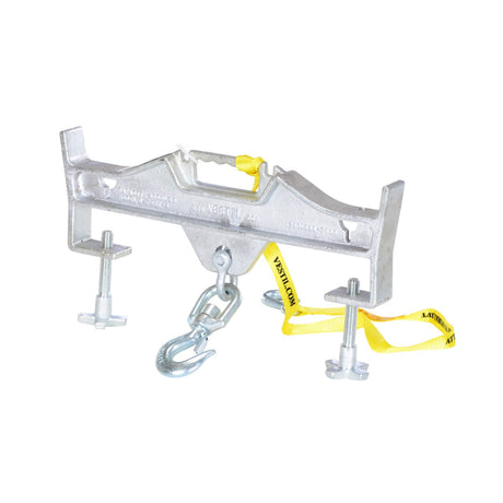 Vestil D-FORK / S-FORK Forklift Hoisting Hook — Fork-Mounted Crane Hook with Shackle & 48" Safety Restraint, 4,000–10,000 lb