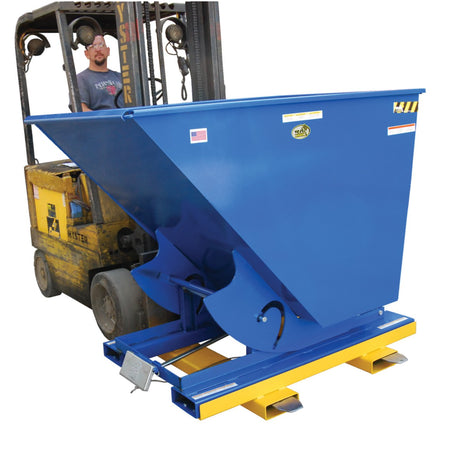 Vestil D Series Self-Dumping Steel Hoppers with Bumper Release | Dump From the Seat, Helps Meet OSHA, 0.25–5 Cubic Yard, LD/MD/HD Steel
