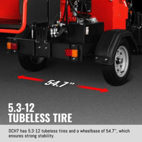 MechMaxx - HONDA GX690 22HP 688cc Gas Powered 7” Hydraulic Feed Wood Chipper, Highway Towable Disc Chipper DCH7
