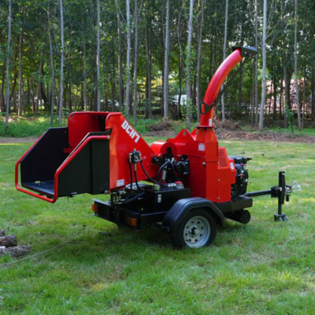 MechMaxx - 25HP 750cc ZONSEN Twin Cylinder Gas Powered 7” Hydraulic Feed Wood Chipper, Highway Towable DCH7