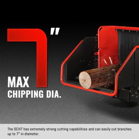 MechMaxx - 25HP 750cc ZONSEN Twin Cylinder Gas Powered 7” Hydraulic Feed Wood Chipper, Highway Towable DCH7