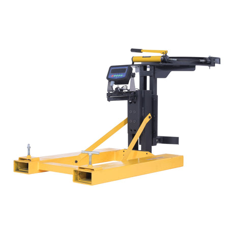 Vestil DGPS-55-SCL Fork Mounted Drum Gripper with Digital Scale | Grip & Weigh 55-Gallon Steel or Poly Drums, Top-Lip Lift, 700 lb