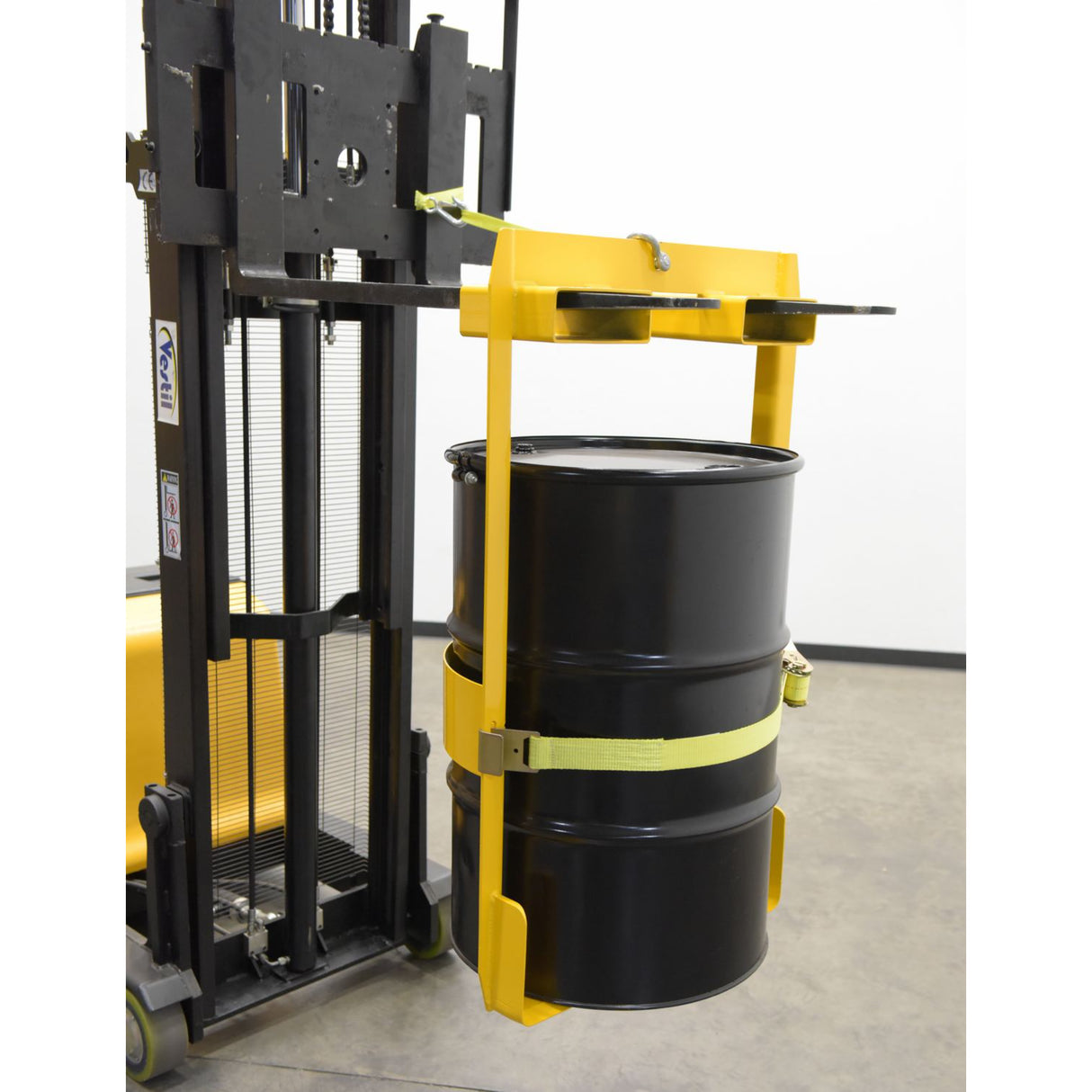 Vestil DRUM-LUG Overhead Drum Lifter — Crane & Forklift Dual-Mode Steel Drum Saddle, 1,000 lb Capacity, 30/55-Gallon