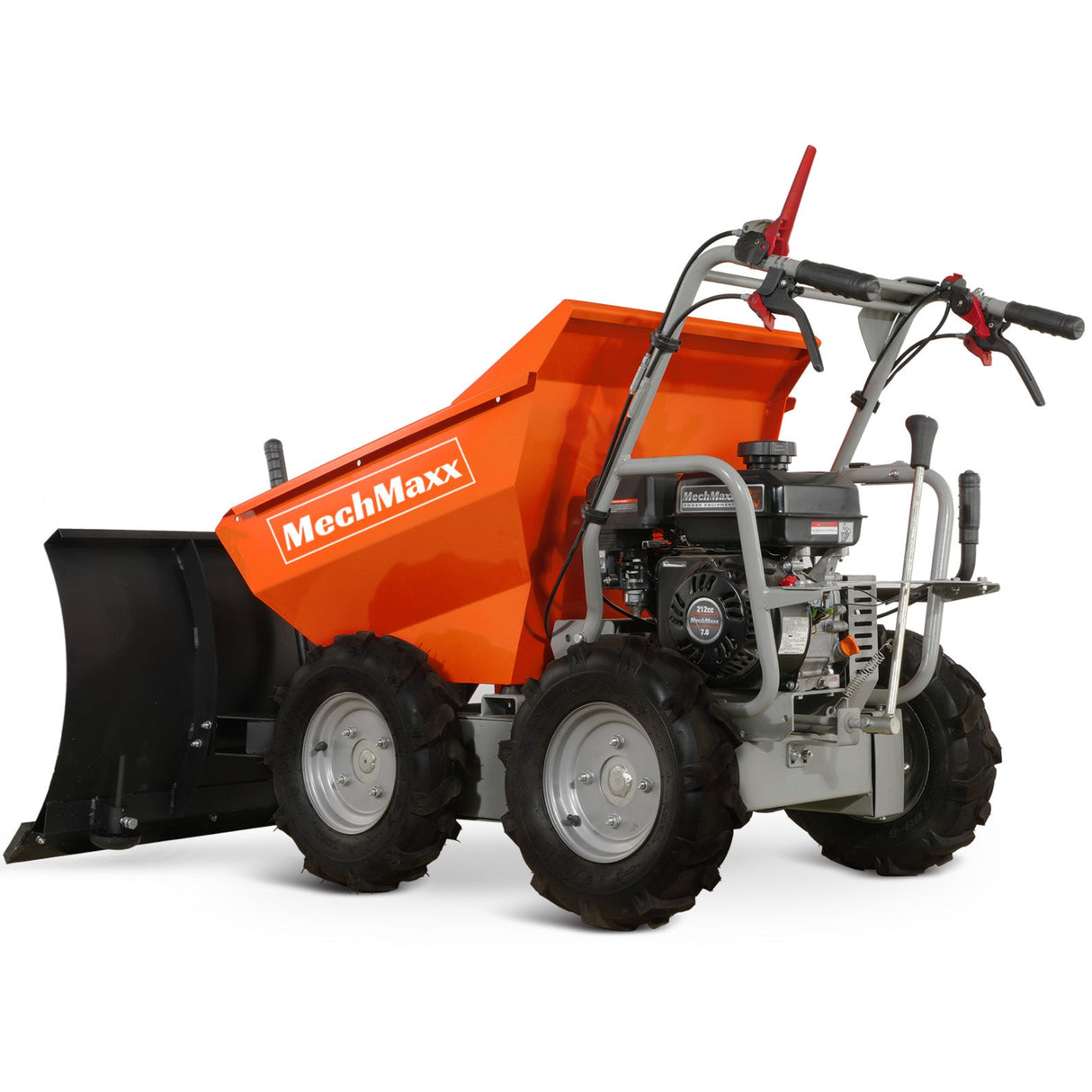 MechMaxx 660lb 7HP Gas Powered Wheelbarrow Cart, Snow Shovel, T30