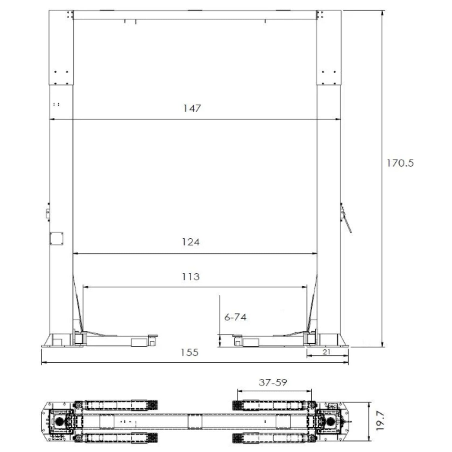 Triumph 20,000 lb Heavy-Duty Two Post Overhead Vehicle Lift | NTO-20s