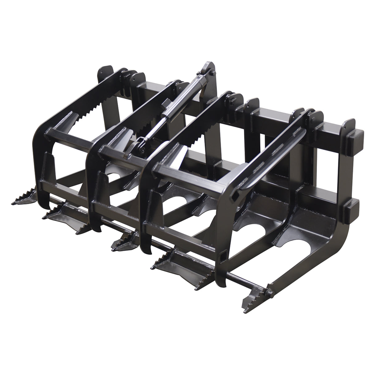 Vestil Skid Steer Grab Bucket Attachment – Heavy Duty Steel Grapple Bucket for Brush & Debris Handling