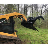 Vestil Skid Steer Grab Bucket Attachment – Heavy Duty Steel Grapple Bucket for Brush & Debris Handling