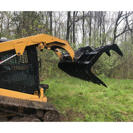 Vestil Skid Steer Grab Bucket Attachment – Heavy Duty Steel Grapple Bucket for Brush & Debris Handling