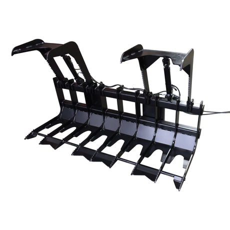 Vestil Skid Steer Grab Bucket Attachment – Heavy Duty Steel Grapple Bucket for Brush & Debris Handling