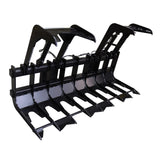 Vestil Skid Steer Grab Bucket Attachment – Heavy Duty Steel Grapple Bucket for Brush & Debris Handling