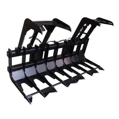 Vestil Skid Steer Grab Bucket Attachment – Heavy Duty Steel Grapple Bucket for Brush & Debris Handling