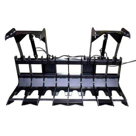 Vestil Skid Steer Grab Bucket Attachment – Heavy Duty Steel Grapple Bucket for Brush & Debris Handling
