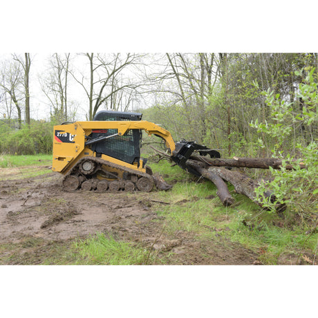 Vestil Skid Steer Grab Bucket Attachment – Heavy Duty Steel Grapple Bucket for Brush & Debris Handling
