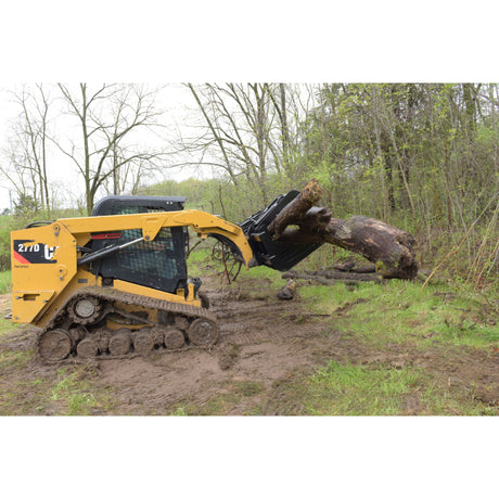Vestil Skid Steer Grab Bucket Attachment – Heavy Duty Steel Grapple Bucket for Brush & Debris Handling