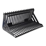 Vestil Skid Steer Rock Grader Bucket – Heavy Duty Steel Rock Grapple Attachment