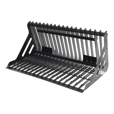 Vestil Skid Steer Rock Grader Bucket – Heavy Duty Steel Rock Grapple Attachment
