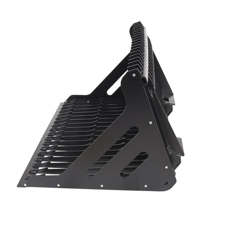 Vestil Skid Steer Rock Grader Bucket – Heavy Duty Steel Rock Grapple Attachment