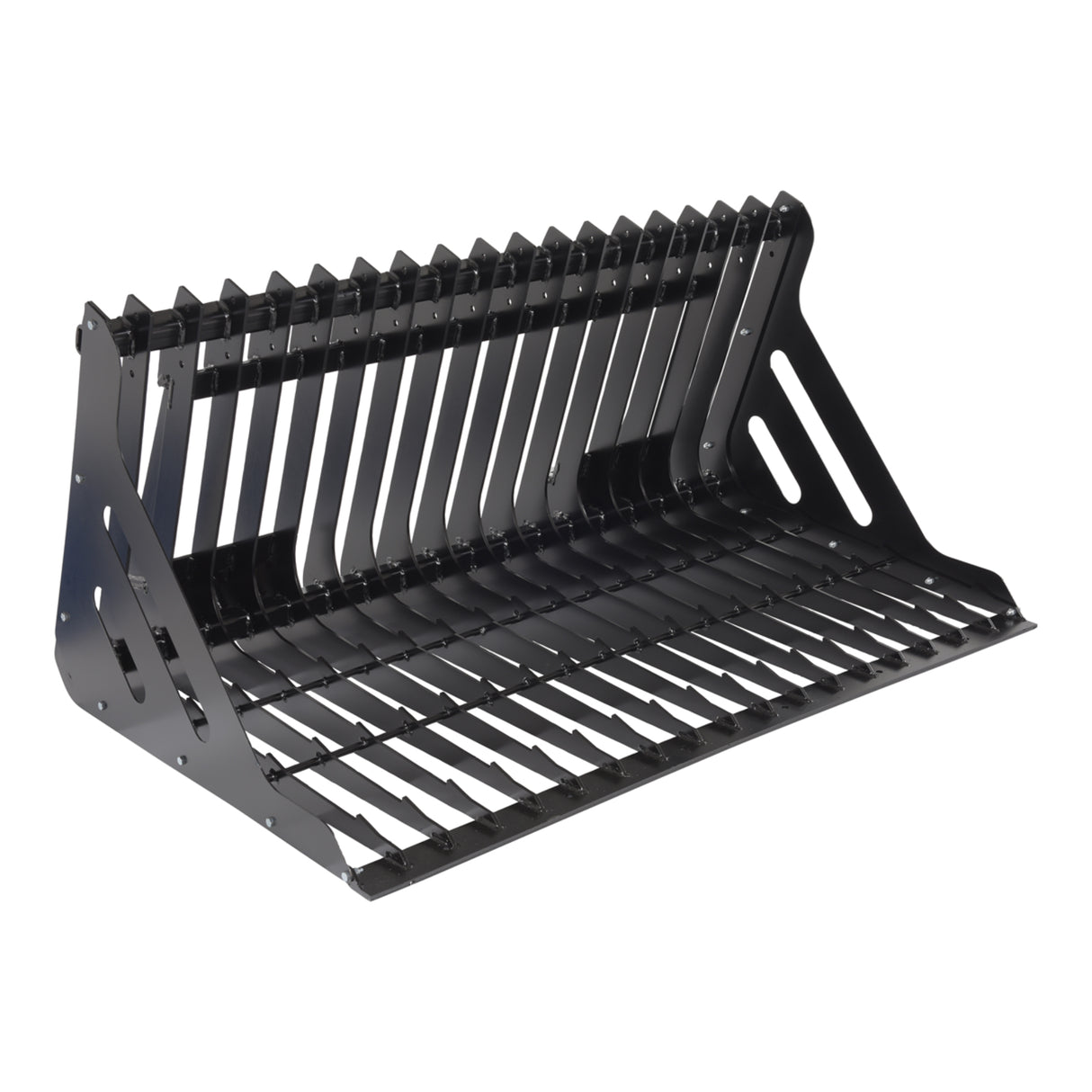 Vestil Skid Steer Rock Grader Bucket – Heavy Duty Steel Rock Grapple Attachment