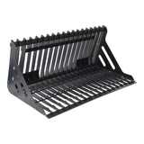 Vestil Skid Steer Rock Grader Bucket – Heavy Duty Steel Rock Grapple Attachment