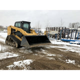 Vestil Skid Steer Bucket Attachment – Heavy Duty Low Profile Steel Bucket for Dirt, Mulch & Snow