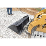 Vestil Skid Steer Bucket Attachment – Heavy Duty Low Profile Steel Bucket for Dirt, Mulch & Snow
