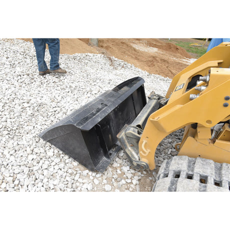 Vestil Skid Steer Bucket Attachment – Heavy Duty Low Profile Steel Bucket for Dirt, Mulch & Snow