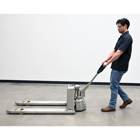 Vestil EPT-2748-30-SS Stainless Steel Electric Pallet Truck — Washdown-Ready Lithium-Ion Pallet Jack for Food & Pharma