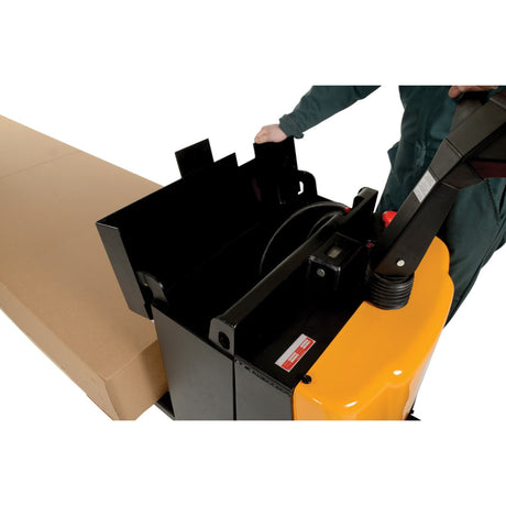 Vestil EPT-2796 Extra-Long Heavy-Duty Electric Pallet Truck — 4,500 lb Capacity, 27" × 96" with Rider Platform