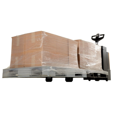 Vestil EPT-2796 Extra-Long Heavy-Duty Electric Pallet Truck — 4,500 lb Capacity, 27" × 96" with Rider Platform