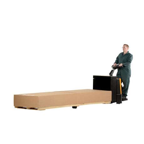 Vestil EPT-2796 Extra-Long Heavy-Duty Electric Pallet Truck — 4,500 lb Capacity, 27" × 96" with Rider Platform