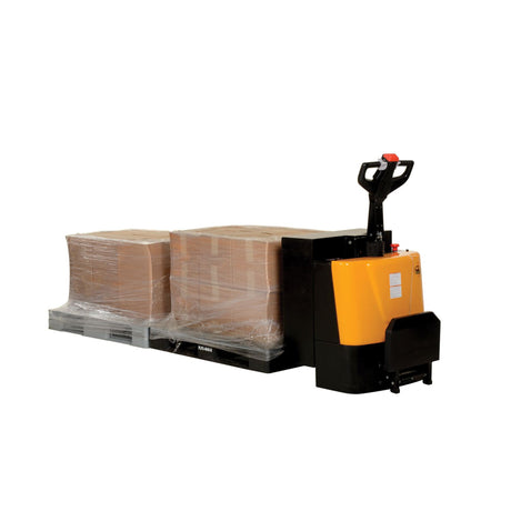 Vestil EPT-2796 Extra-Long Heavy-Duty Electric Pallet Truck — 4,500 lb Capacity, 27" × 96" with Rider Platform