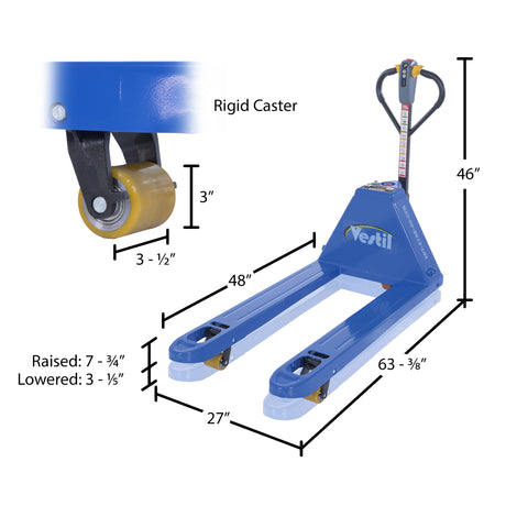 Vestil EPT-CFR-2748-40 Cold Room Electric Pallet Truck — Lithium-Ion Powered for Freezers & Refrigerated Warehouses