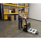 Vestil EPT-SF Single Fork Electric Pallet Truck — Walk-Behind Specialty for Half-Size Pallets, Bulk Containers, and Single-Pocket Loads