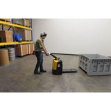 Vestil EPT-SF Single Fork Electric Pallet Truck — Walk-Behind Specialty for Half-Size Pallets, Bulk Containers, and Single-Pocket Loads