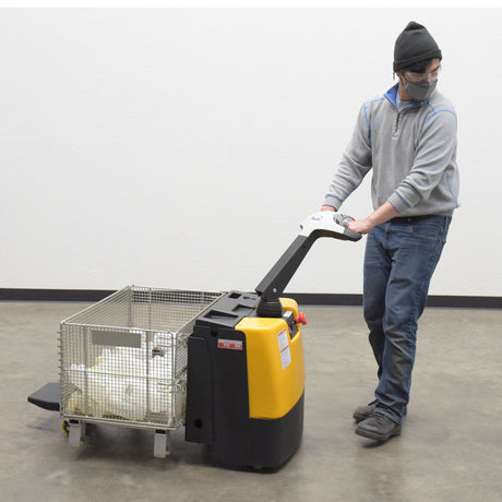 Vestil EPT-SF Single Fork Electric Pallet Truck — Walk-Behind Specialty for Half-Size Pallets, Bulk Containers, and Single-Pocket Loads