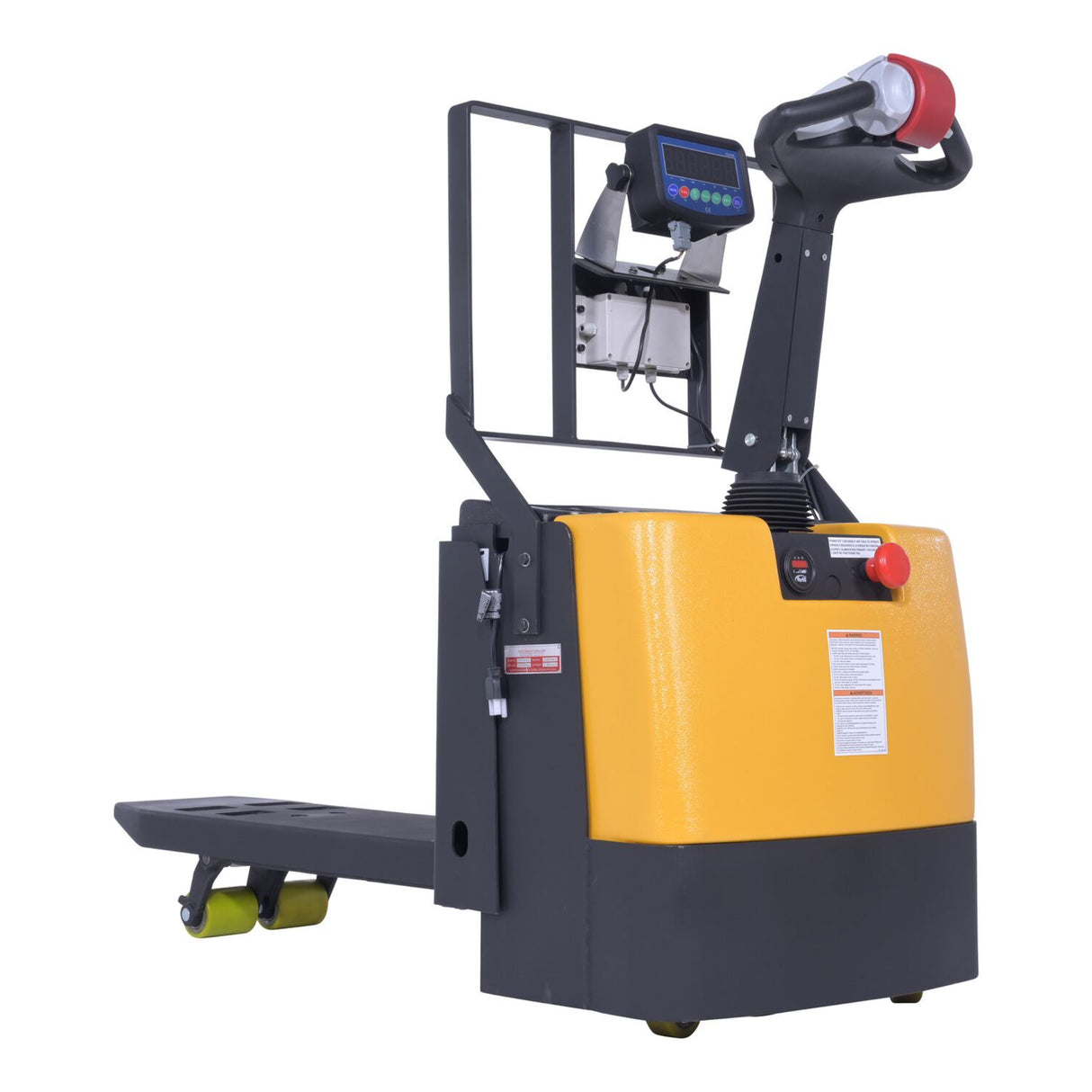 Vestil EPT-SF-1240-26-SCL Single Fork Electric Pallet Truck with Built-in Digital Scale — Weigh and Move Half-Size Pallets and Bulk Containers