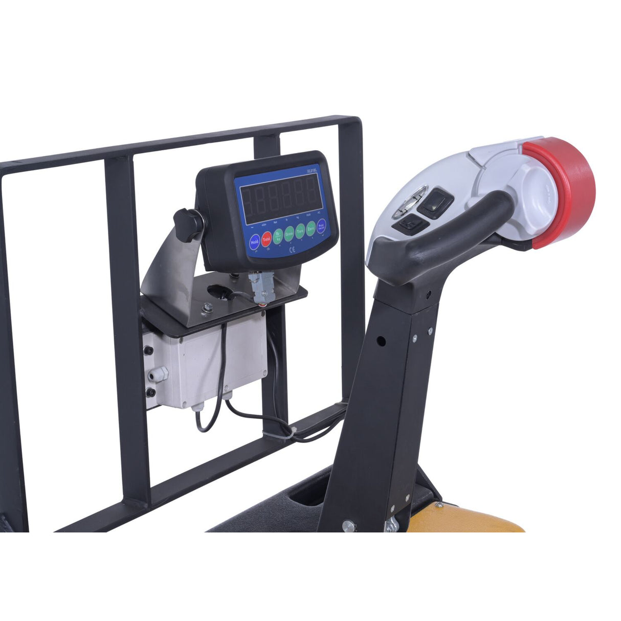 Vestil EPT-SF-1240-26-SCL Single Fork Electric Pallet Truck with Built-in Digital Scale — Weigh and Move Half-Size Pallets and Bulk Containers