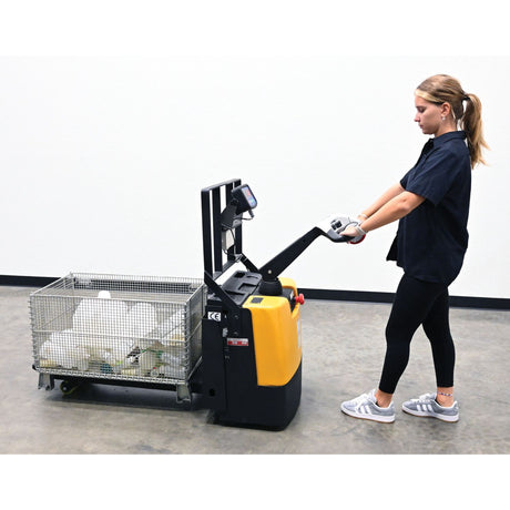 Vestil EPT-SF-1240-26-SCL Single Fork Electric Pallet Truck with Built-in Digital Scale — Weigh and Move Half-Size Pallets and Bulk Containers