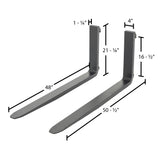 Vestil F4 Forged Steel Forks with Carriage Pin | Class II Mount, Meets I.T.A. Standards, 3,000–5,000 lb Per Pair, 36"–60" Lengths